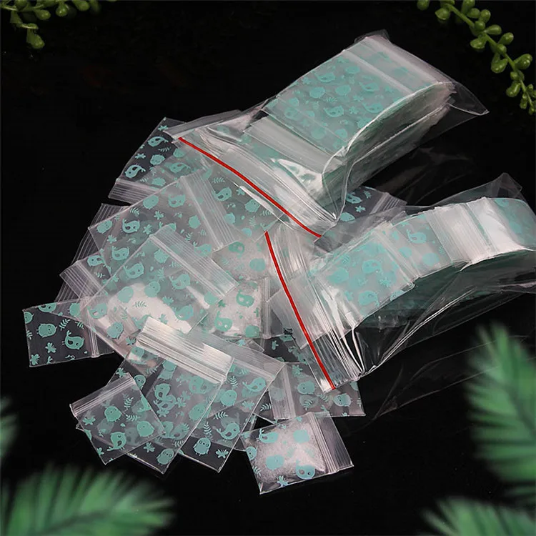 100pcs Plastic PE Mini Zip Lock Storage Bag Resealable Photos Battery Jewelry Trinkets Chains Earrings Gift Packaging Pouches