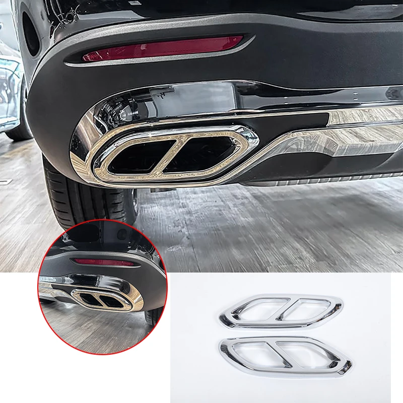 

ABS Car Rear Exhaust Pipe Mufflers Tailpipe Cover Trim Sticker For Mercedes Benz GLC X254 2023-2024 Auto Accessories