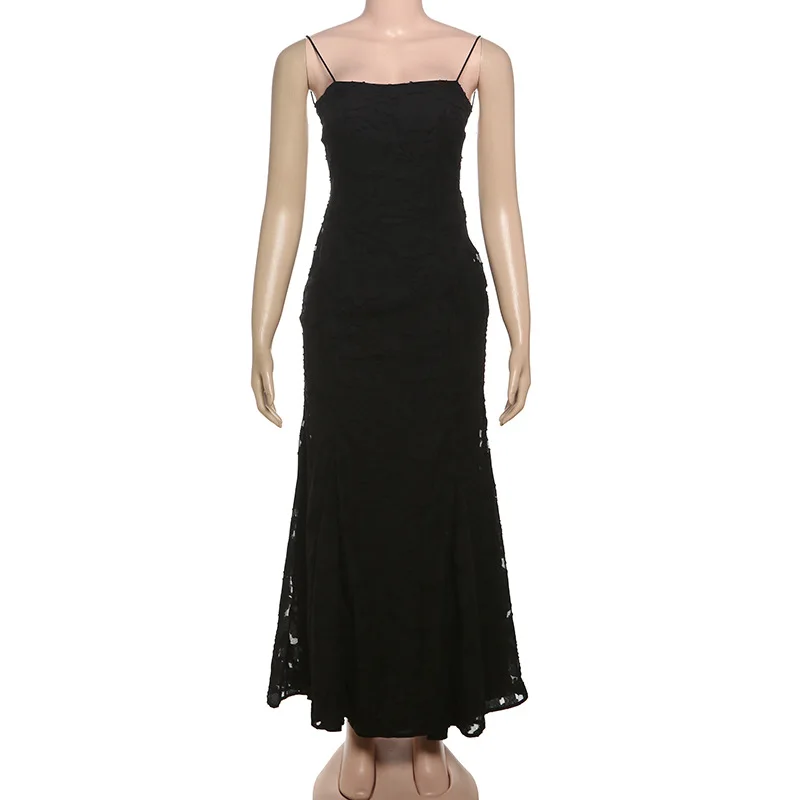 섹시한 이브닝 파티 드레스 여성 2025 여름 비치 맥시 롱 드레스 레이스 홀터넥 큰 스윙 백리스 핑크 휴가 베스티도스