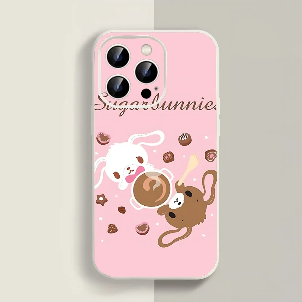 S-Sugarbunnies-S Cartoon Phone Case For Iphone 11 13 14 15 16 Pro Max X Xr Xs Max Se2020 12mini White Cover Case