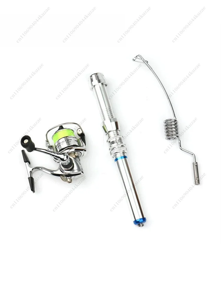 For EMMROD IZ Series Mini Portable Metal Fishing Rod, Compact Spring Pole for Ice Bridge Raft Boat Fishing