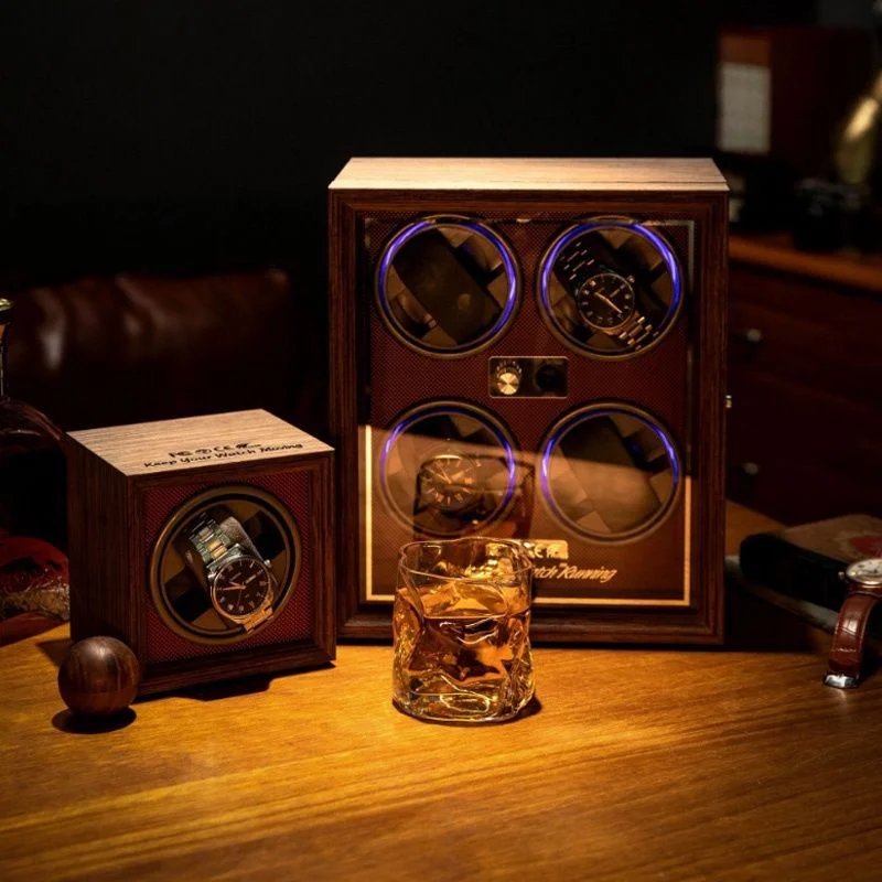 Luxury Wood Watch Winder High-End 2 4 6 Slots Automatic Watches Box With Mabuchi Mute Motor Watch Cabinet Clock Storage