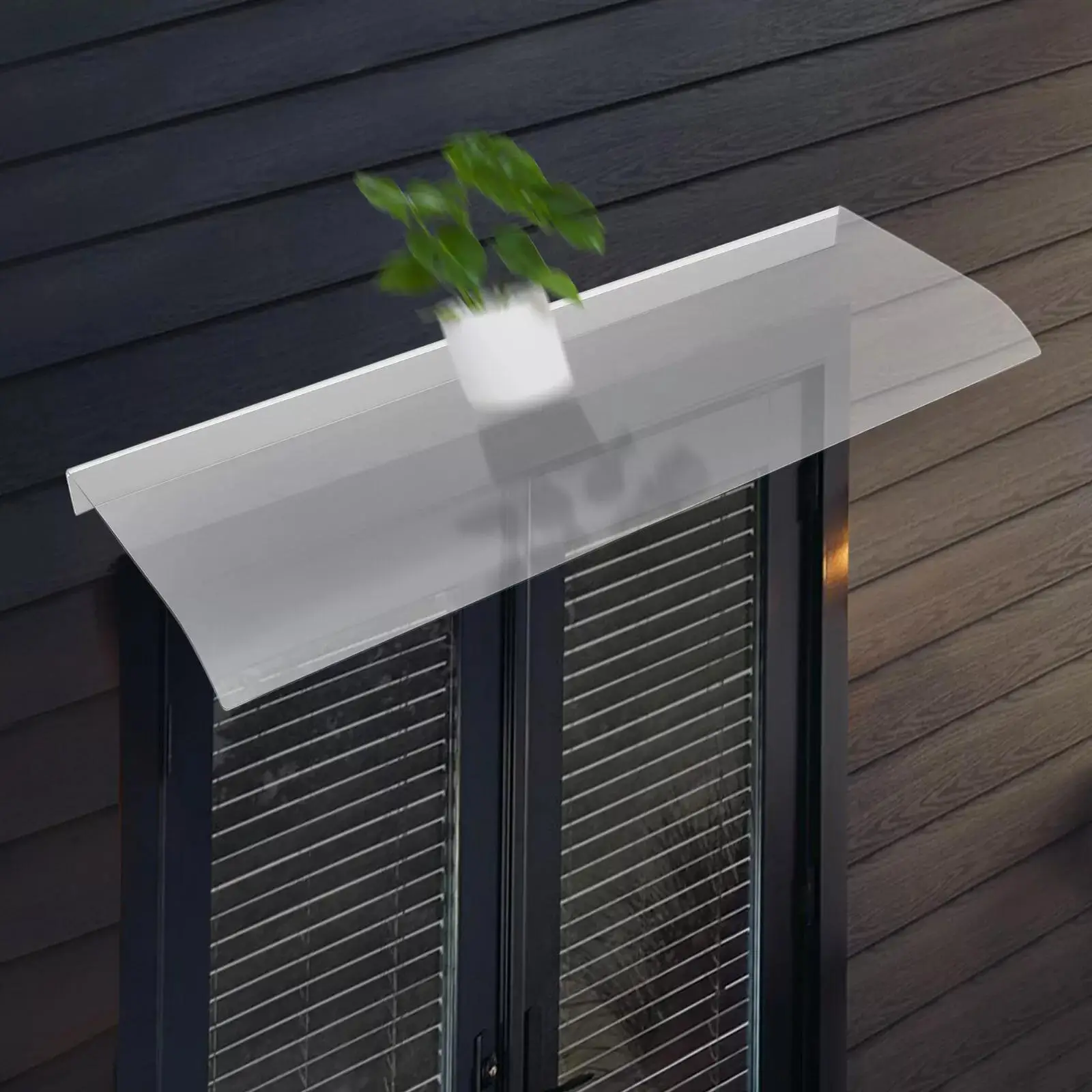 

Durable PC Material Patio Awning - UV-Protected Front Door Canopy with Sun and Rain Shield