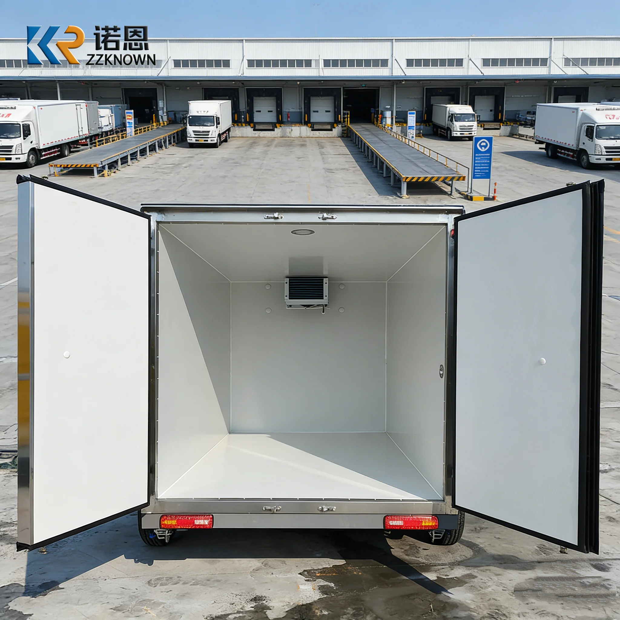 

Custom Refrigerated Curtain Side Truck Mobile Food Cooling Concession Trailer With Refrigerator