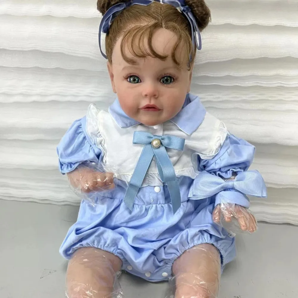 60 سنتيمتر تولد من جديد دمية طفل طفل سو سو تفاصيل اليد اللوحة ثلاثية الأبعاد الجلد مع الأوردة المرئية Bonecas Bebes تولد من جديد دمى الفن اليدوية