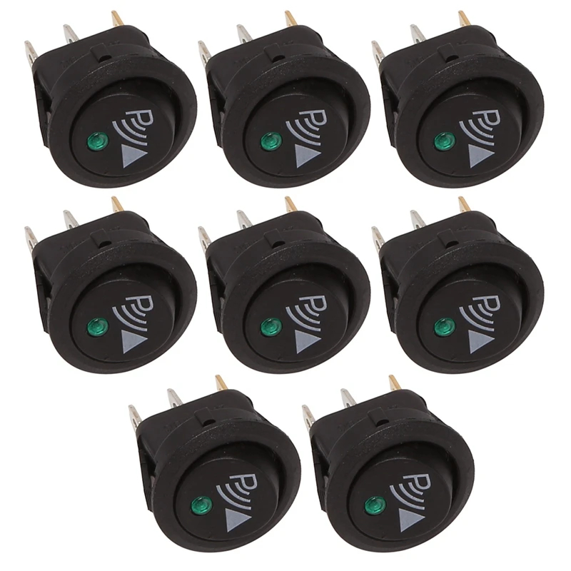 8X Round 3 Pin Rocker / Parking Off Switch Front Rear Walking Sensor