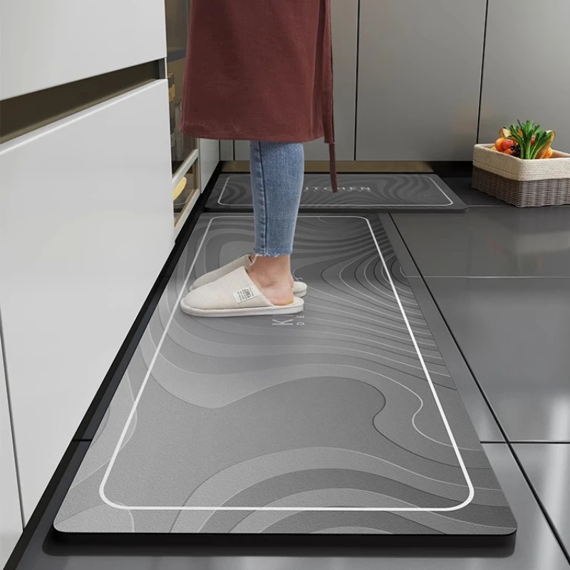 PVC Leather Washable Floor Mats Anti-fouling Oil-proof Kitchen Rug Home Scrubbable Non-slip Waterproof Carpets Ковер Tapis 러그