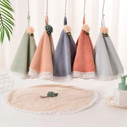 Cute Lace Dress Round Shape Face Hand Towel for Baby Soft High Absorbent Kitchen Bathroom Cleaning Towels Polyester Comfortable