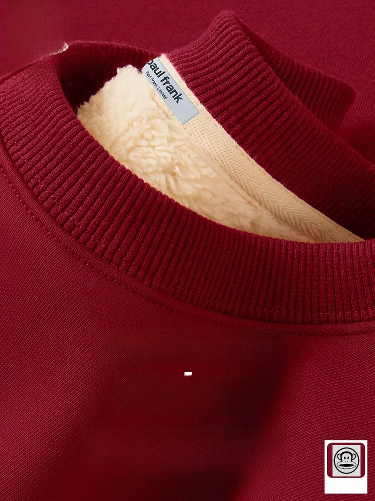 

2026 Year Red Fce Hoodie ex Couple Winter Warm Cotton Polyester round Ne Long Sve Printed Sweats...