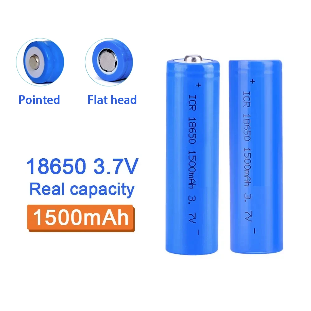 2PCS 100% Original High Quality 18650 Battery 3.7V 1500mah Lithium Ion Battery Rechargeable Battery for Flashlight Etc