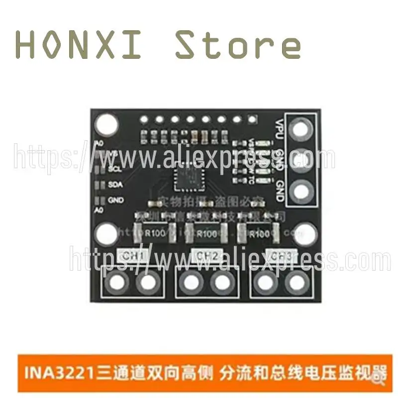 

1PCS INA3221 module bidirectional bus no.3 high/low side side voltage/current/power monitor I2C