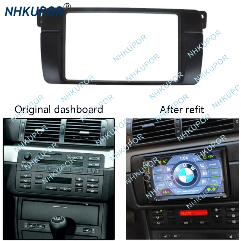 

Автомобильный радиоприемник для BMW 3 серии E46 1998-2005, авто стерео аудио панель, пластина CD, приборная панель, ремонтная накладка, комплект рамки