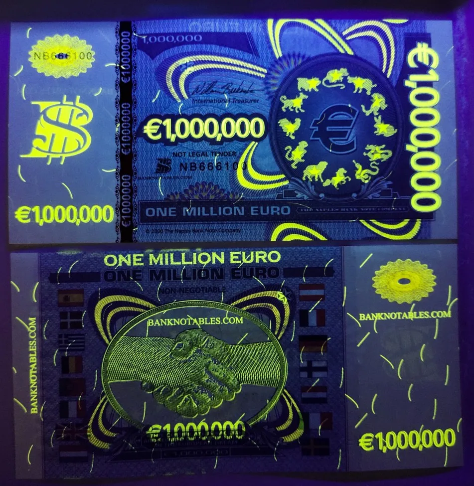 Copy Zodiac One million Euro banknotes non-currency euros billetes bills collectible paper money