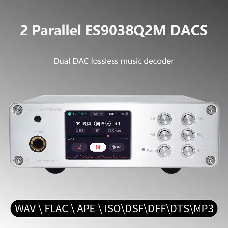Аудиодекодер Top Audio Decoder 2pcs ES9038Q2M DAC QCC3084 Bluetooth 5.4 Hi-Fi Audio Player PCM 384KHz DSD256 Lossless Decoding AMANERO USB