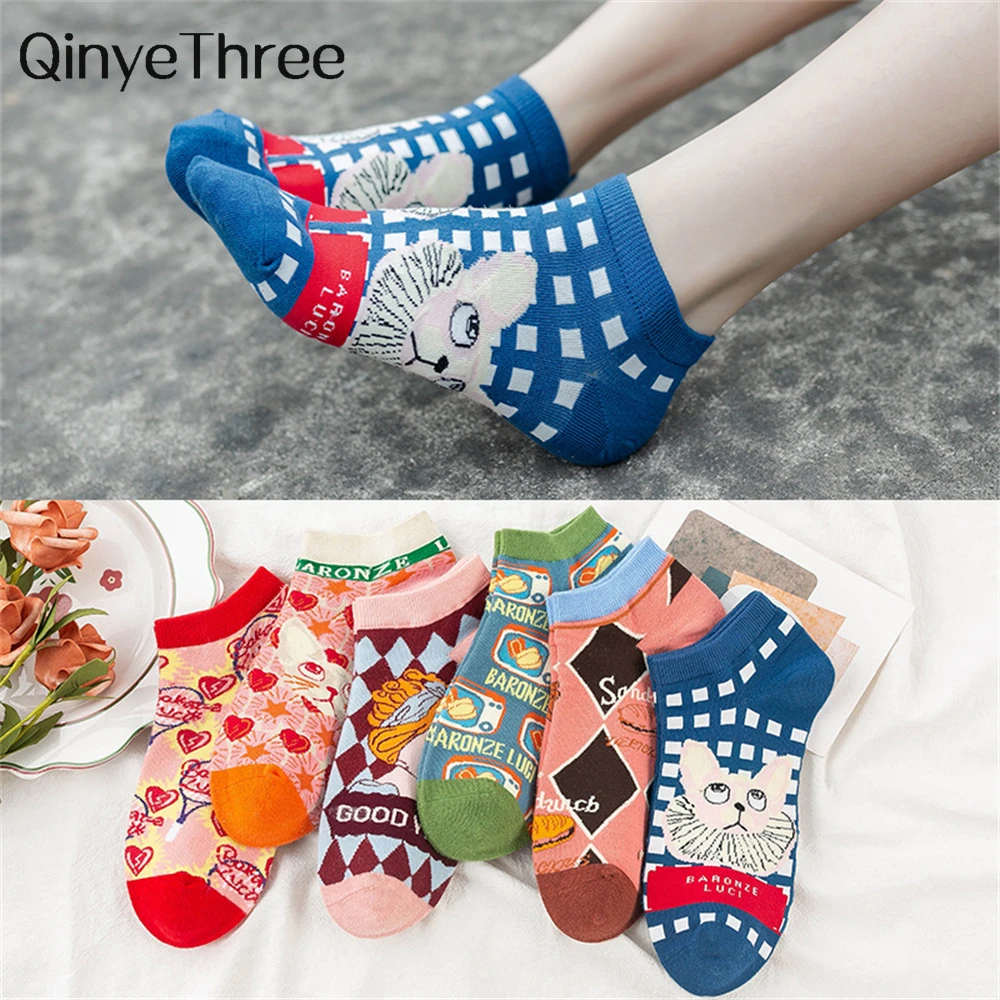 Trendy Floral Cat Heart Jacquard Palace Lolita Cute Women's Socks for Dropshipping