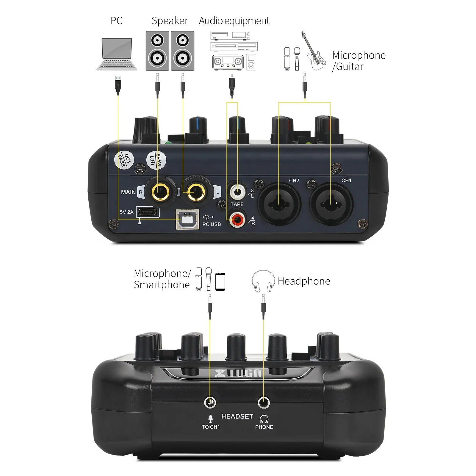 

TLF Xtuga UAX4.2 Professional o Video DJ Controller Mini Digital o Mixer Console with Spare Parts for Home Live Perform