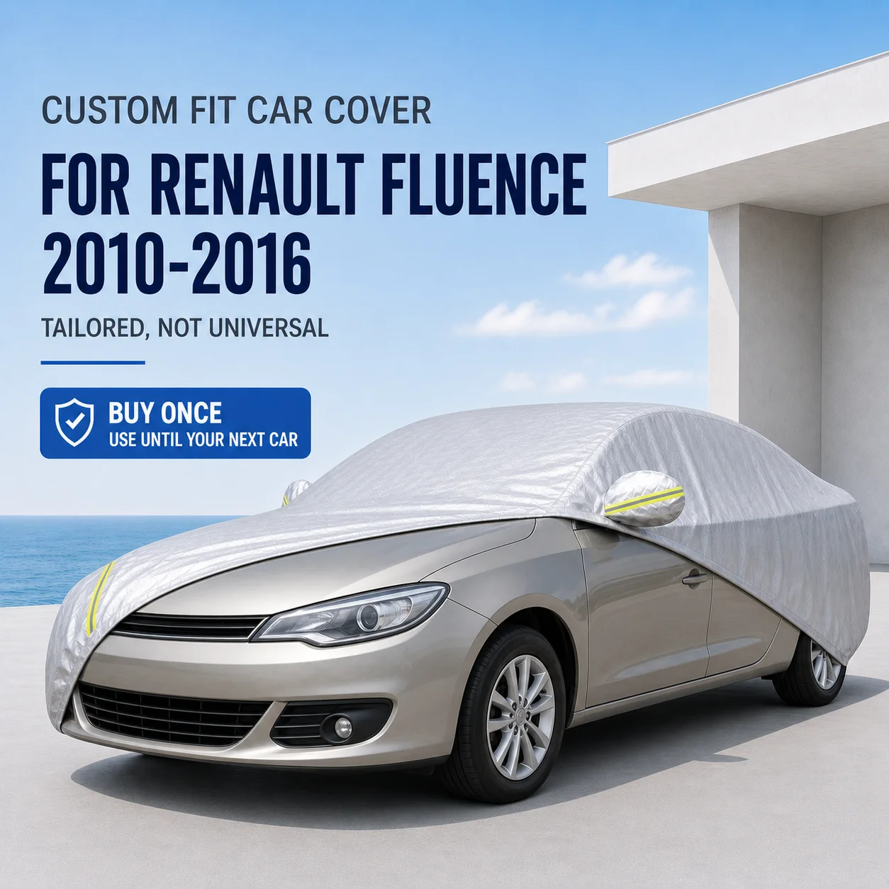 For Renault Fluence 2010-2016 Exterior Car Cover Custom Fit Car Sun Protector Waterproof Dustproof Car Outdoor Protection