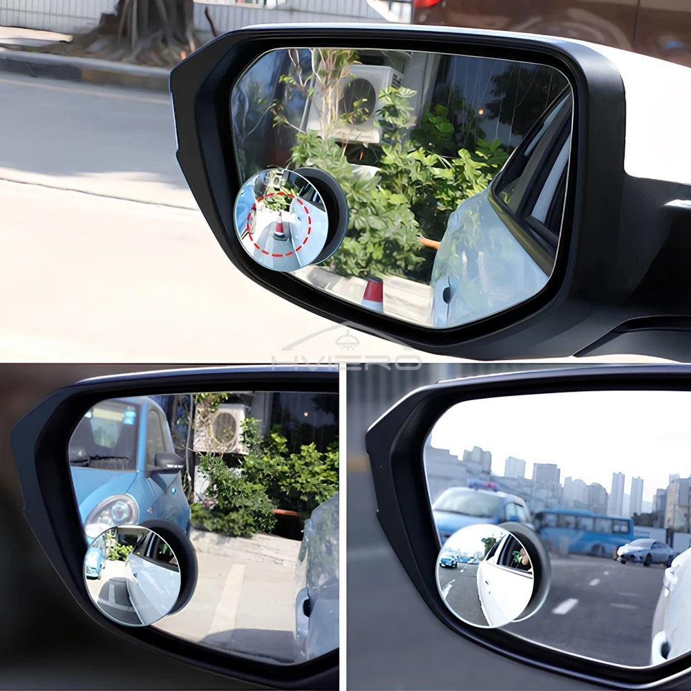 1X 360 Degree HD Blind Spot Mirror Adjustable Car Rearview Convex Reverse Wide Angle Vehicle Parking Rimless S Auto Accessories