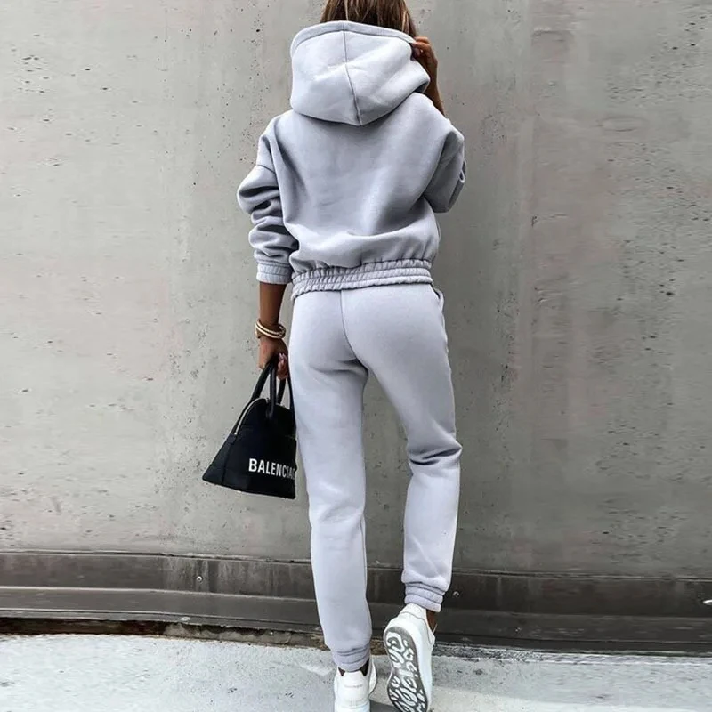 Women Tracksuit Set Hoodie Sweatshirt And Sweatpants Suit Casual Outfit Female 2 Pieces Set chandals mujer conjunto femenino