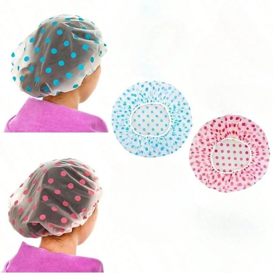 

Reusable shower cap, plastic spa shower cap, bathroom waterproof shower cap, suitable for bathroom, spa