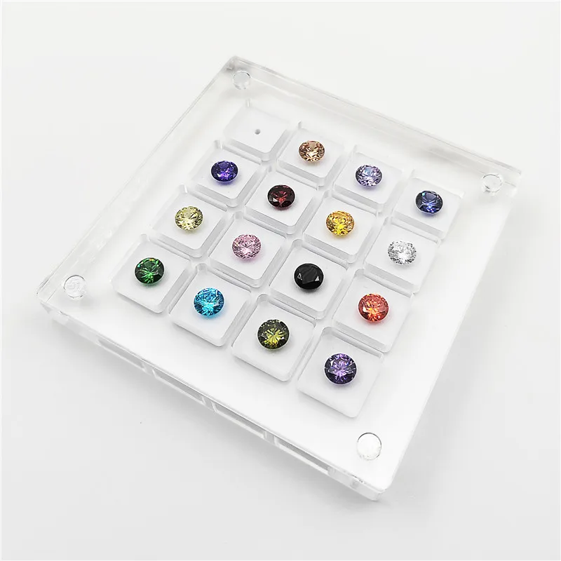 New acrylic gem storage box, creative  diamond display box,  Diamond box with magnet cover，colorful gems Box wholesale