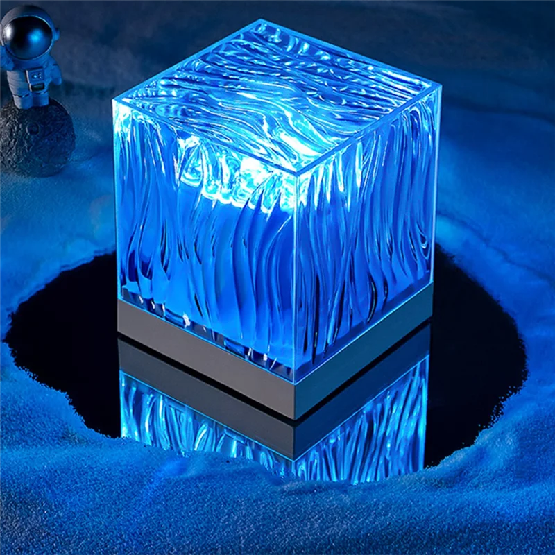 Abvj-dínâmico de rotação 17 cores ondulação água projetor projeção luz da noite lâmpada cristal atmosfera para sala estar estudo bedr