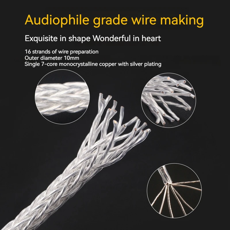 Xangsane8Ag monocrystalline copper silver-plated signal cable Teflon insulated audio amplifier audio speaker cable