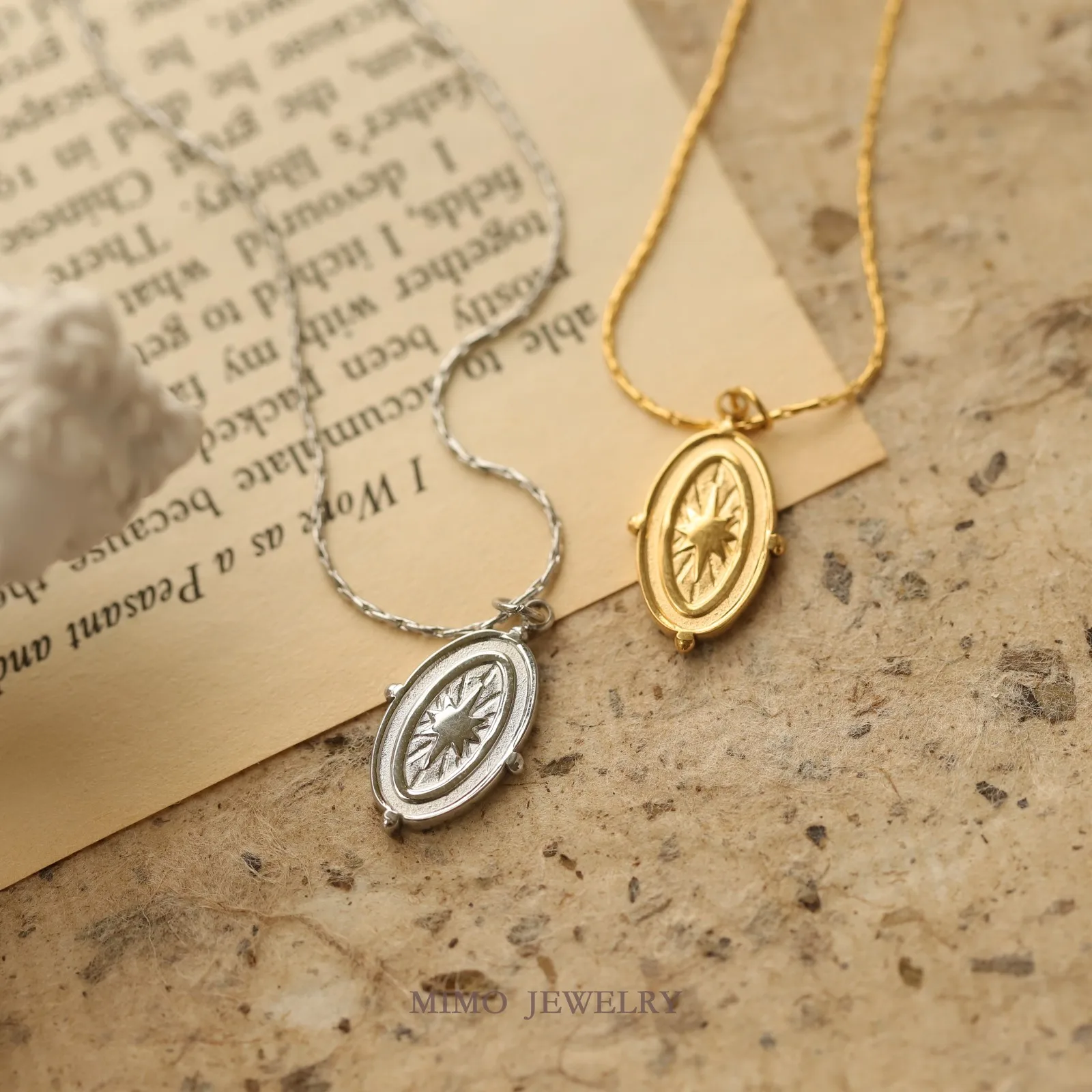 

European American Style Mysterious Retro Elliptical Star Charms Pendant Supplies DIY Hand Stainless Steel Gold Plated Accessorie