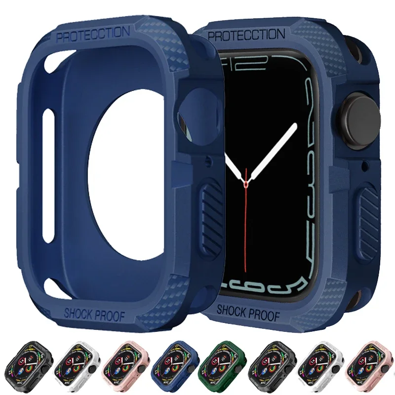 Capa robusta para apple watch ultra 49mm 44mm 42mm 40mm 45mm 41mm 38mm capa protetora tpu completa iwatch série 8 7 6 se 5 43