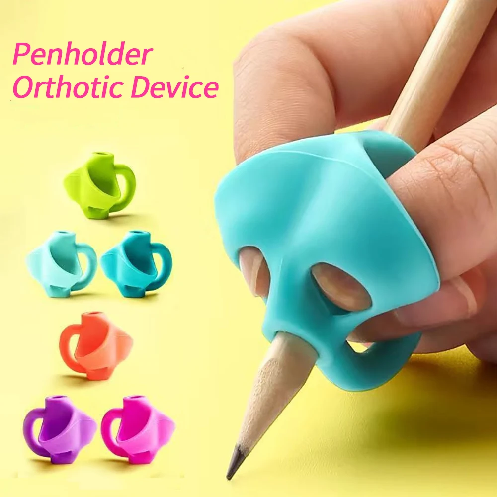 

1PC Three-Finger Children Pencil Pen Holder Silicone Student Posture Correct Learning Writing Tools Correct Devices Random Color