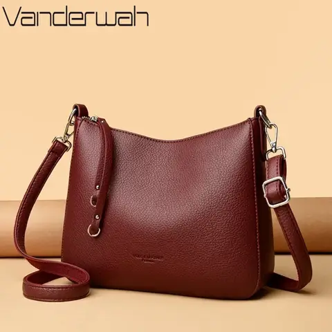 Genuine Brand Women's Soft Leather Shoulder Bags Luxury Designer Crossbody Bags Ladies Casual Tote Bag Messenger Commuting Sac