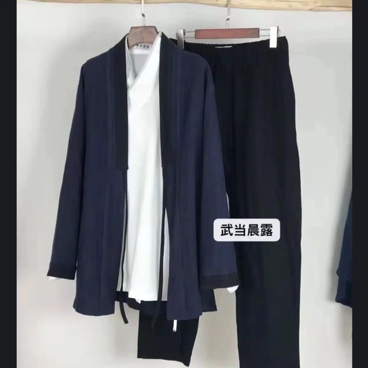 

3pcs set Retro Style Cotton Linen Spring Autumn Men's Windbreaker Casual Outerwear Comfortable Chinese Traditional Clothes Man