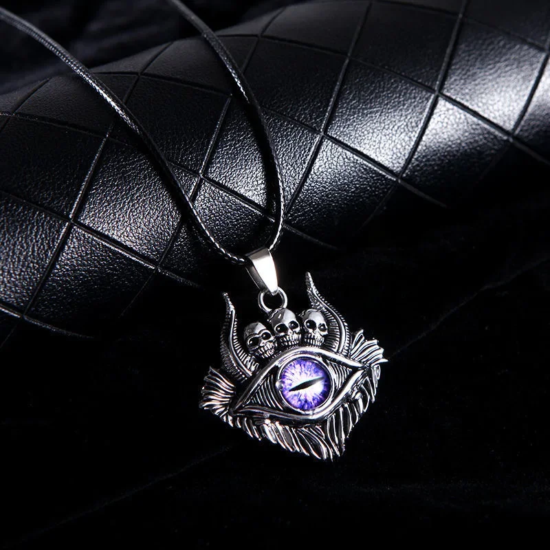 Косплей Могучий глаз дьявола Сатана Разделитель Земли Призрак Рог быка Ожерелье Брат Модная личность Хип-хоп Универсальный кулон