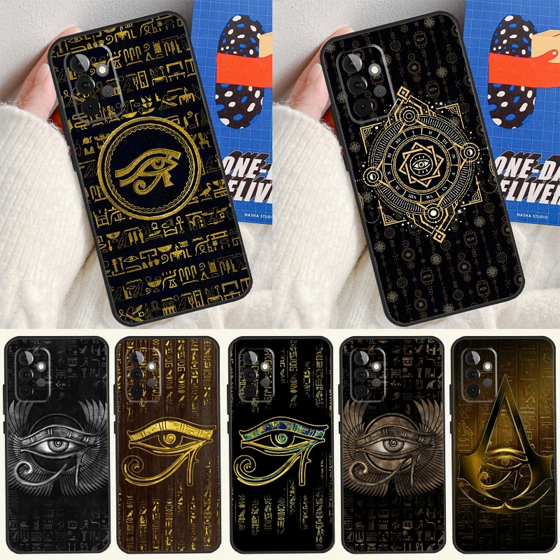 Sacred Eye of Horus Egypt Fresco Fundas For Samsung Galaxy A34 A54 A14 A13 A53 A33 A73 A51 A71 A12 A22 A32 A52 A72 A52S Case