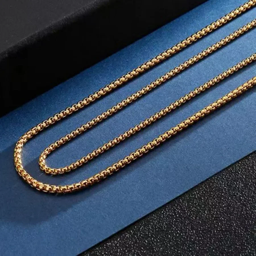 قلادة سلسلة من الفضة الإسترليني ذهبية عيار 18 قيراط للرجال والنساء ، مجوهرات جذابة لحفلات الزفاف ، هدية جذابة ، 4 من 18 إلى 24"