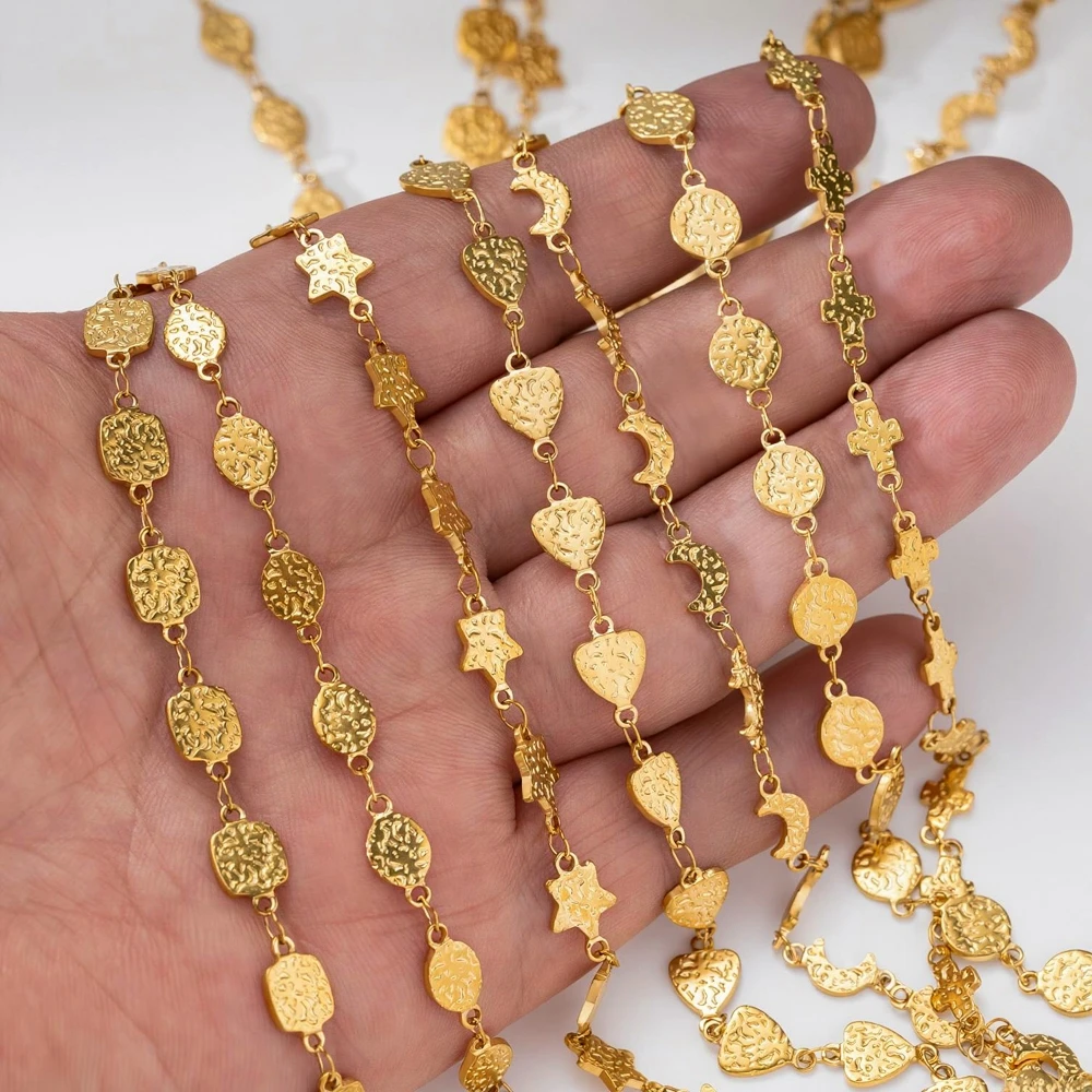 0,5m 1m Edelstahl PVD 18K Gliederketten für DIY-Halsketten, Armbänder, Schmuckherstellung, Großhandel, Ketten für Handarbeiten – Detail 2