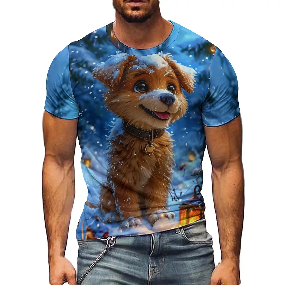 

Hawaiian Style Outdoor Sports Men's 3D Printed Short-Sleeve T-Shirt - Youth Party Wear Top