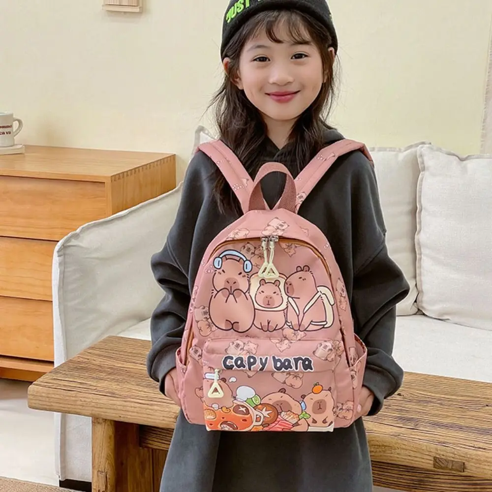Cute Large Capacity Capybara Backpack Breathable Cartoon Student Schoolbag Ultra-light Nylon Book Bag