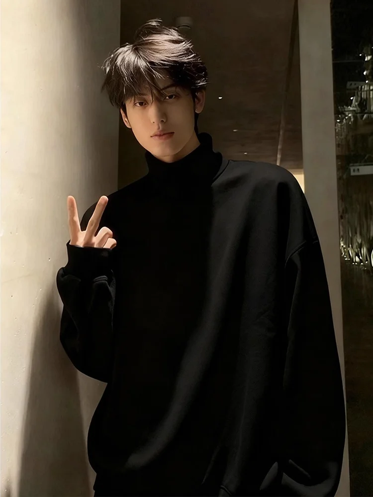 

Мужской вязаный свитер Cleanfit с высоким воротником на подкладке, зимний базовый слой, повседневное пальто для пар