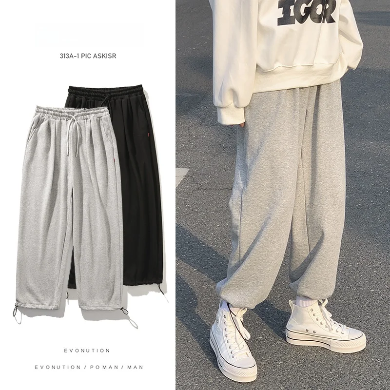 

Теплые спортивные брюки для мужчин на осень-зиму, с начесом, повседневные, длинные, свободного кроя, удобные, хлопковые.