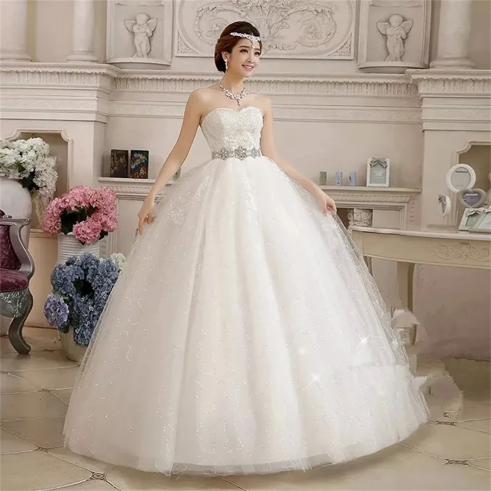 Personalizado sem alças tule apliques laço arco faixas vestidos de casamento para as mulheres 2024 trem varredura vestido de noiva vestidos de noiva