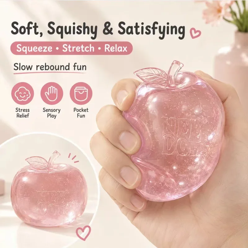 Needoh Apple Squishy Stress Balls Slow Rebound Squeeze Toy Soft Jelly Senses Stress Ball Relaxing And Interesting Gift For Adult view 4