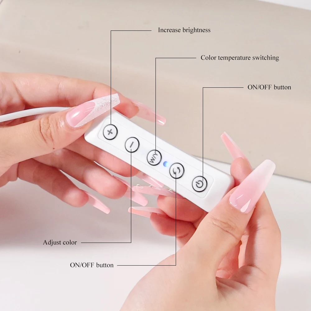 Lampada a mezzaluna per manicure da tavolo a LED per unghie per manicure/ciglia/bellezza/tatuaggio Lampada ad arco multifunzionale per strumenti artistici in gel acrilico