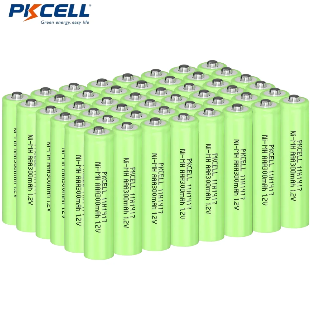 

48ШТ PKCELL 300mah 1.2V NIMH AAA Аккумуляторные батареи 3A Солнечная батарея на кнопках для солнечных фонарей