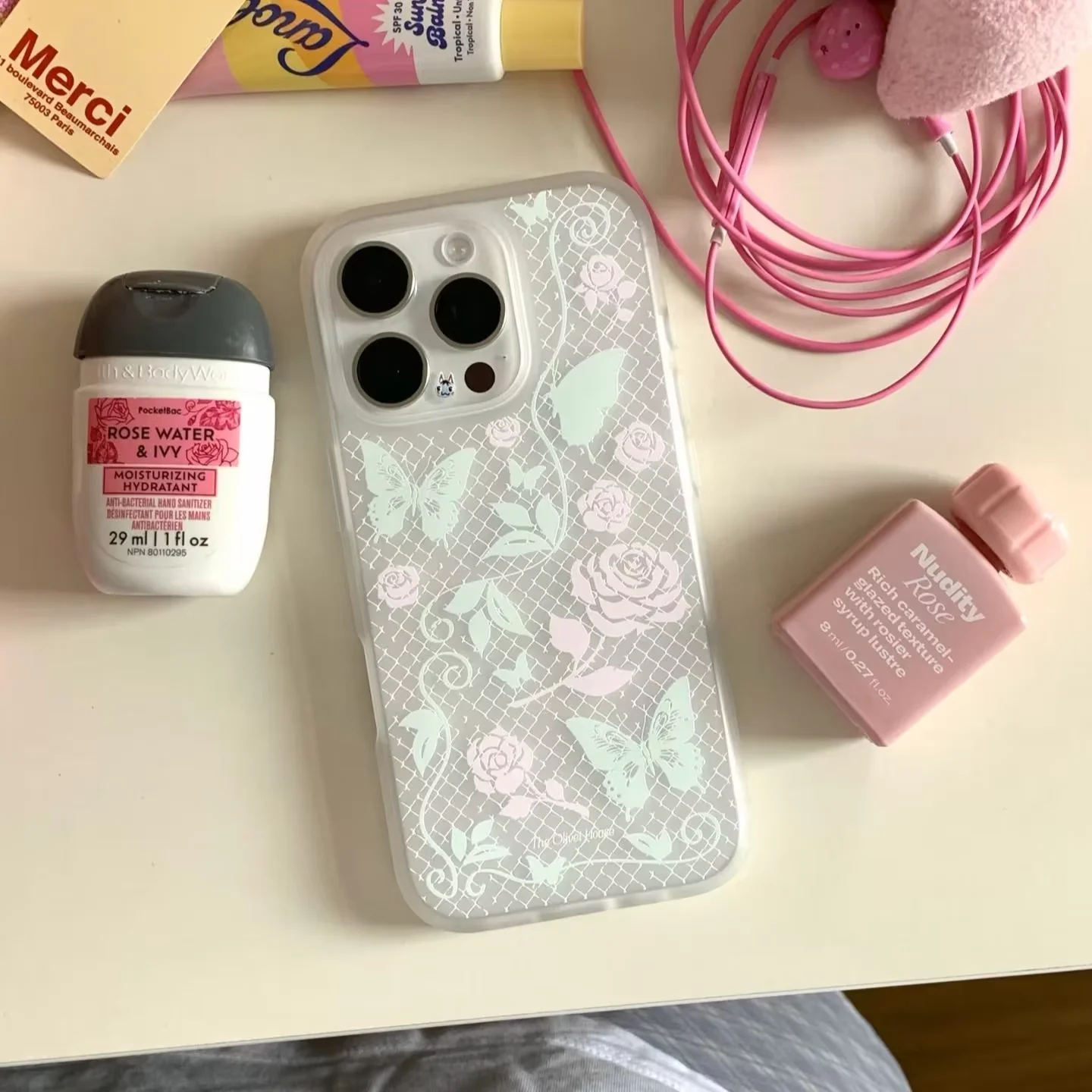 Ins Butterfly Rose Lace Y2K Frosted Phone Case For iPhone 18 17 16 15 14 13 12 11 Pro XR XS Max Plus Mini 17air 16e Soft Cover