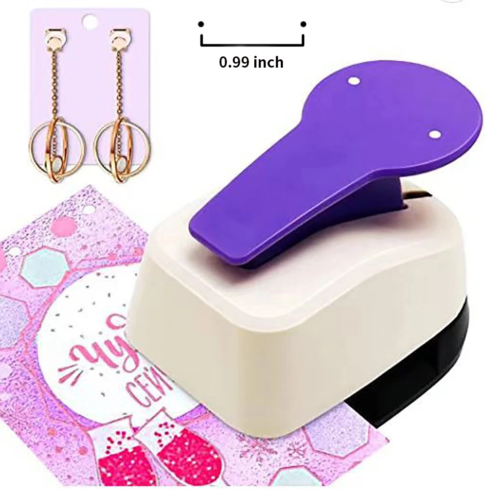 Hole Puncher Earring Card Punch for Double Post Punch Craft Lever Punch Handmade Paper Punch 0.99 Inch Hole