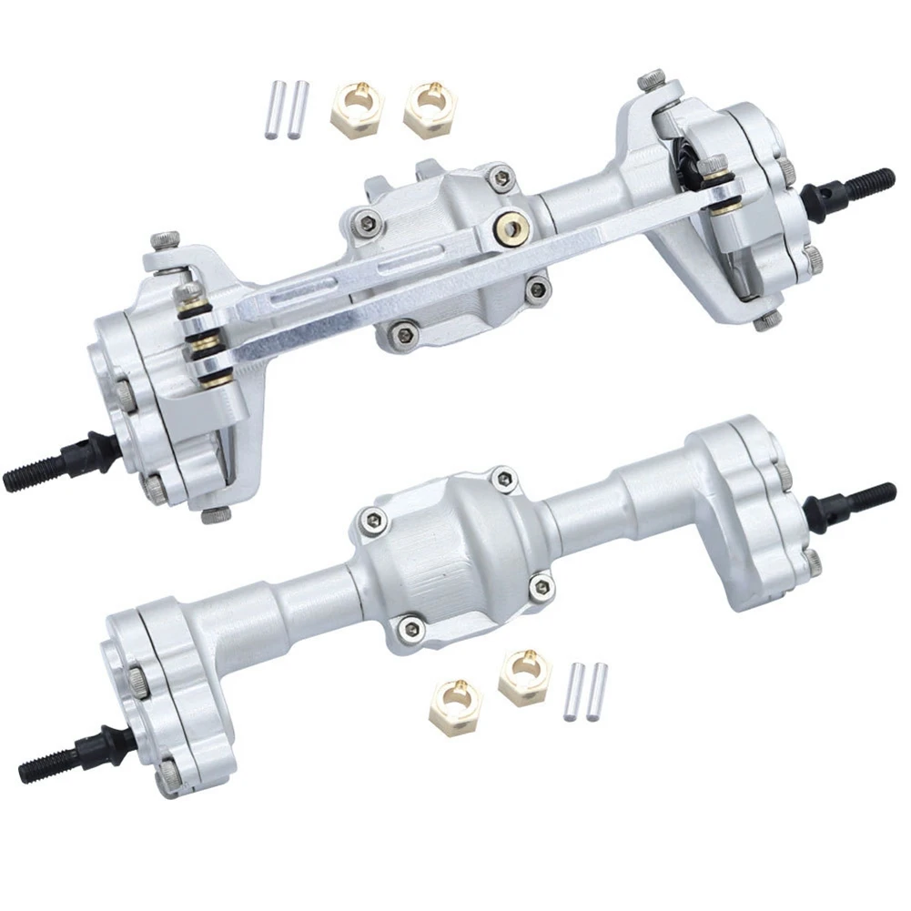 

Для FCX24 Полный металлический передний и задний мост портала с шестерней 1/24 аксессуары для радиоуправляемых автомобилей, серебристый