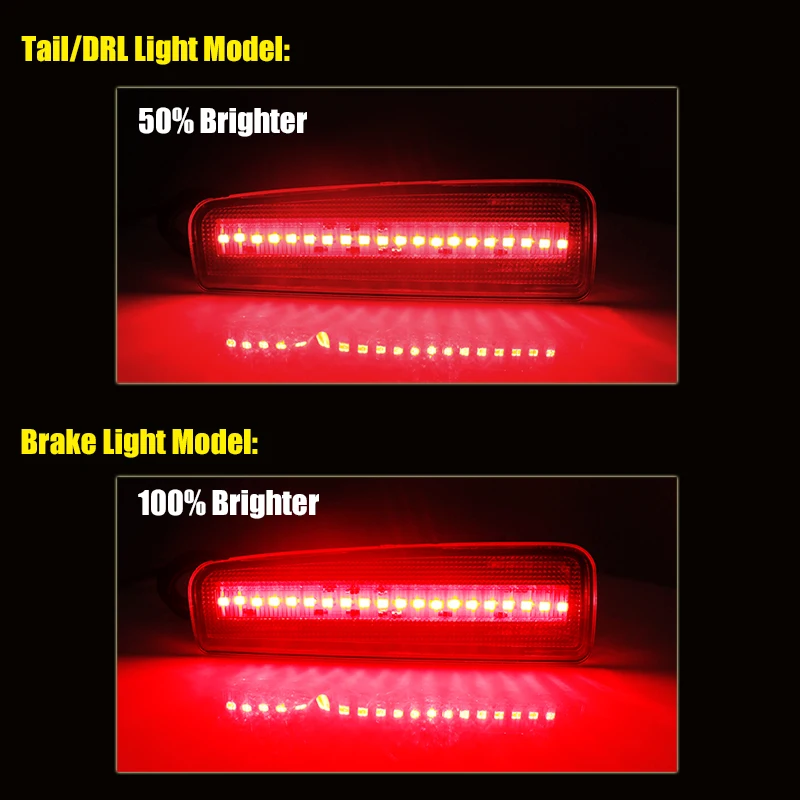 2 قطعة ل 2013-2015 هوندا أكورد كوبيه الأحمر LED المصد الخلفي عاكس الجمعية وظيفة كما الذيل الفرامل أو أضواء الضباب الخلفي