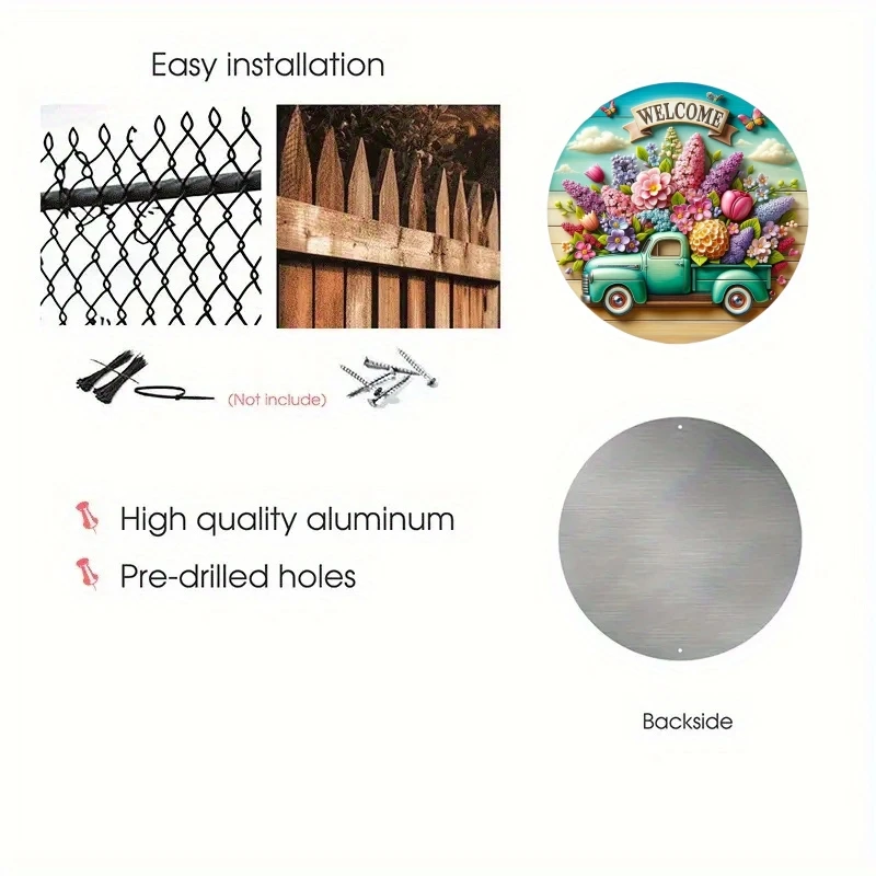 Welcome Home Round Metal Aluminum Sign Art Decorative Plates Entrance Decor Gift Mask Theme For Bar Club Home Room Wall Decor