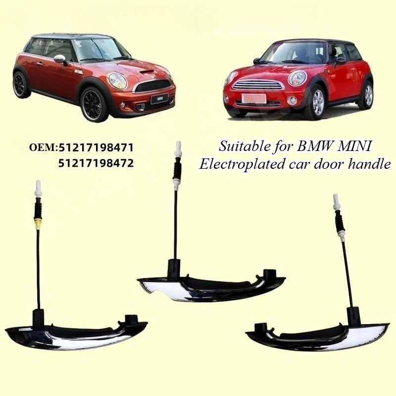 

For BMW MINI Cooper Exterior Door Handle Chrome Plated Replacement Left Right Side Auto Accessories Car Styling Automobiles Part